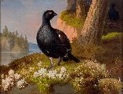 Ferdinand von Wright Black Grouses 1864 Germany oil painting artist